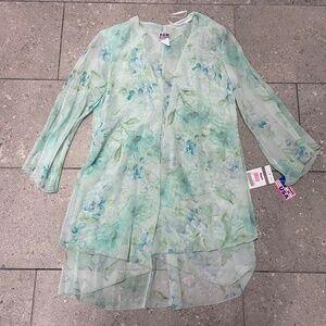$120 R&M Richards Silk Jacket Floating Layered Flowers & Leaves Size 12 Women’s